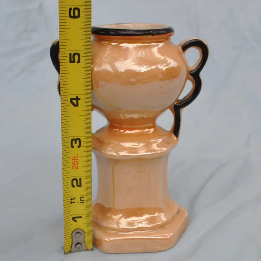 4 for $40 - vintage Czech peach lusterware vase (484w) - Picture 2 of 8